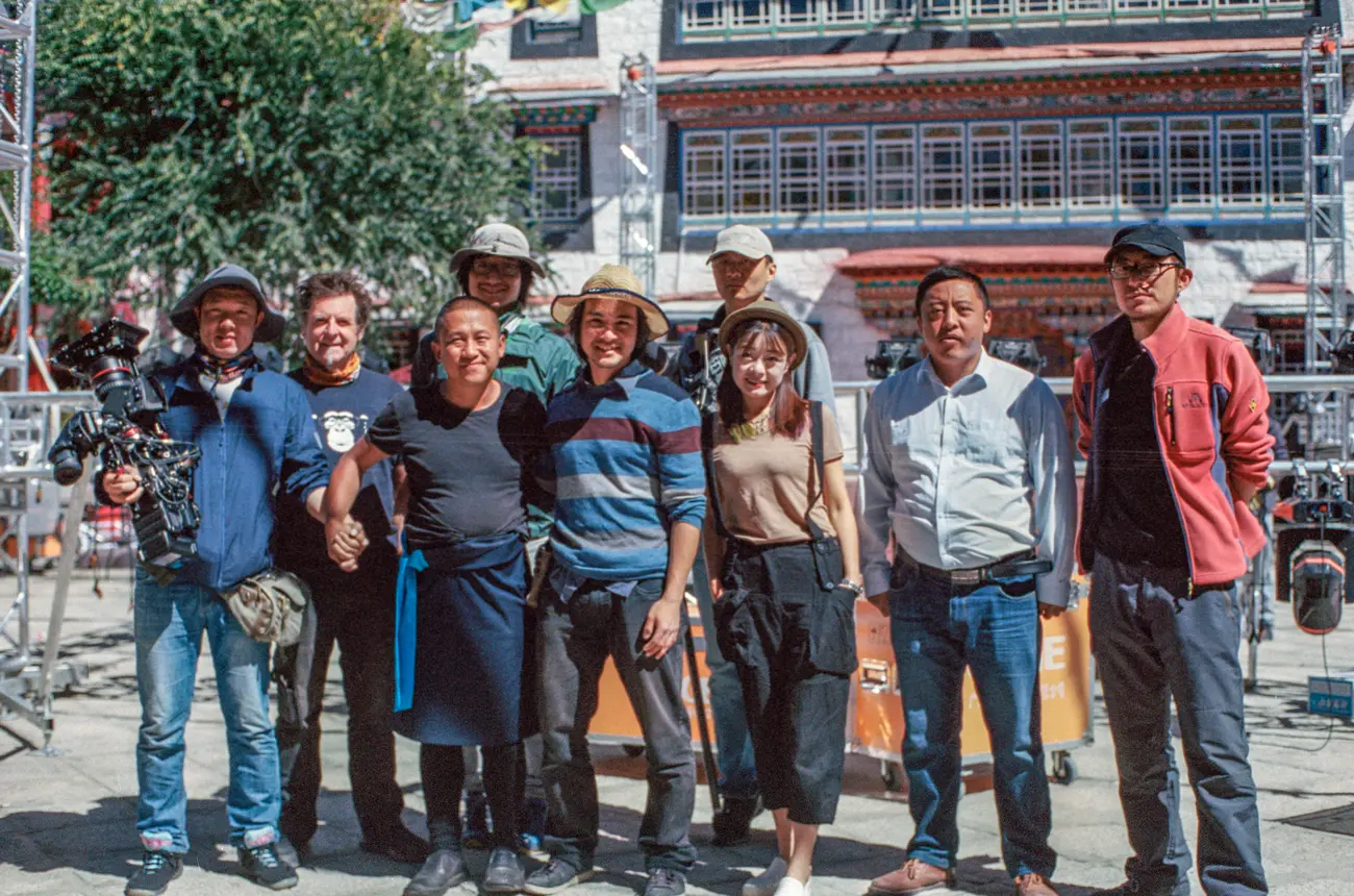 The crew with the Konchok Yee Tashi team in Lhasa, Tibet