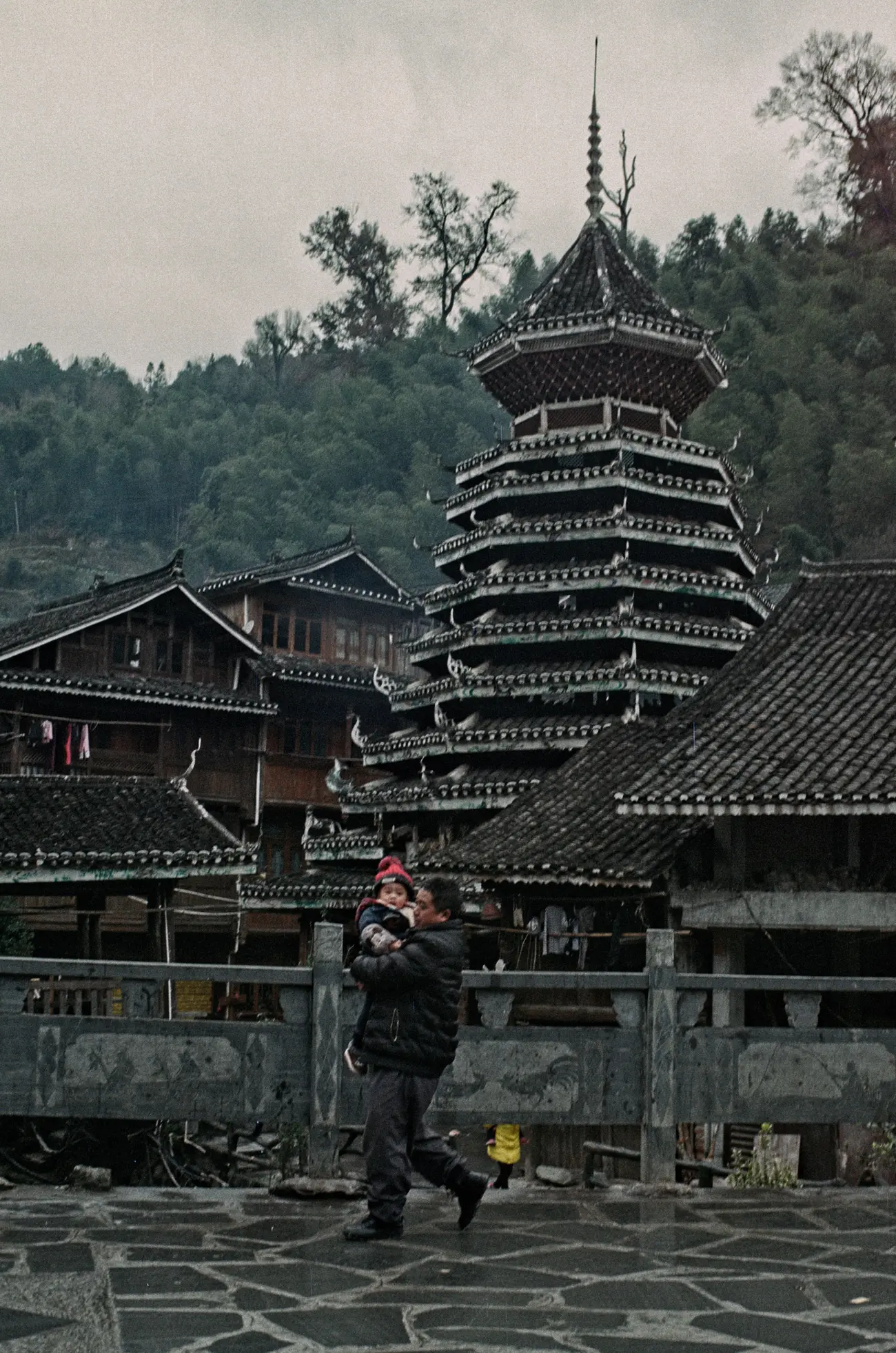 One of five drum towers in Zhaoxing village.