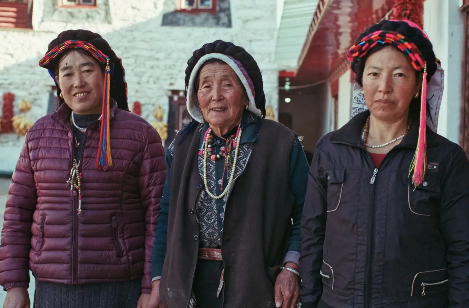 Tibetan grandma Kargong Yartrak of Zhonglu village with her extended family.
